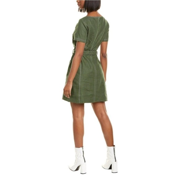 Tory Burch womens belted lined green casual shift mini dress size 0 - Picture 14 of 15